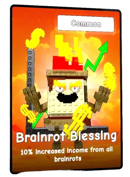 Brainrot Blessing card - Common rarity - Plants vs Brainrots