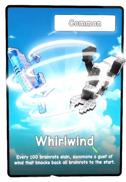 Whirlwind card - Common rarity - Plants vs Brainrots